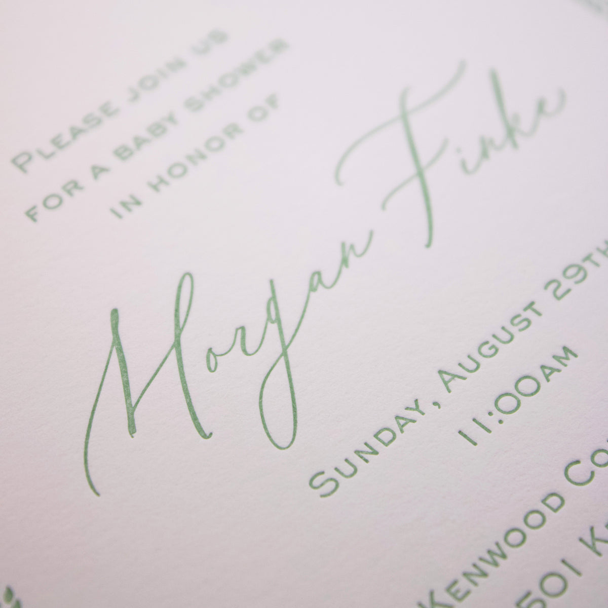 Leaf Border Shower Invitation