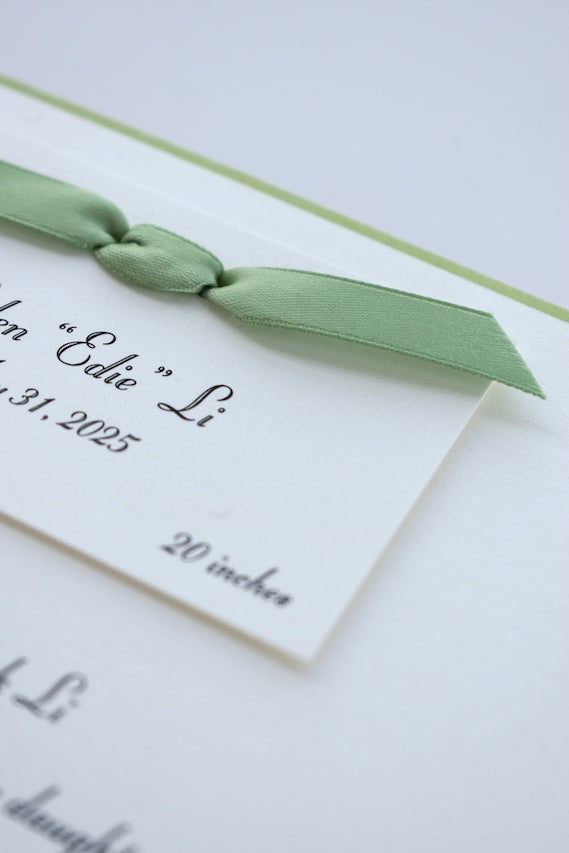 Elizabeth Birth Announcement (Ribbon)