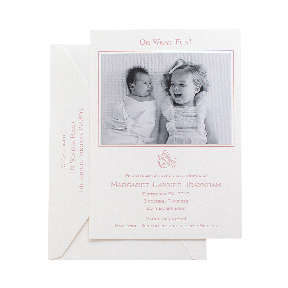 Oh What Fun Birth Announcement