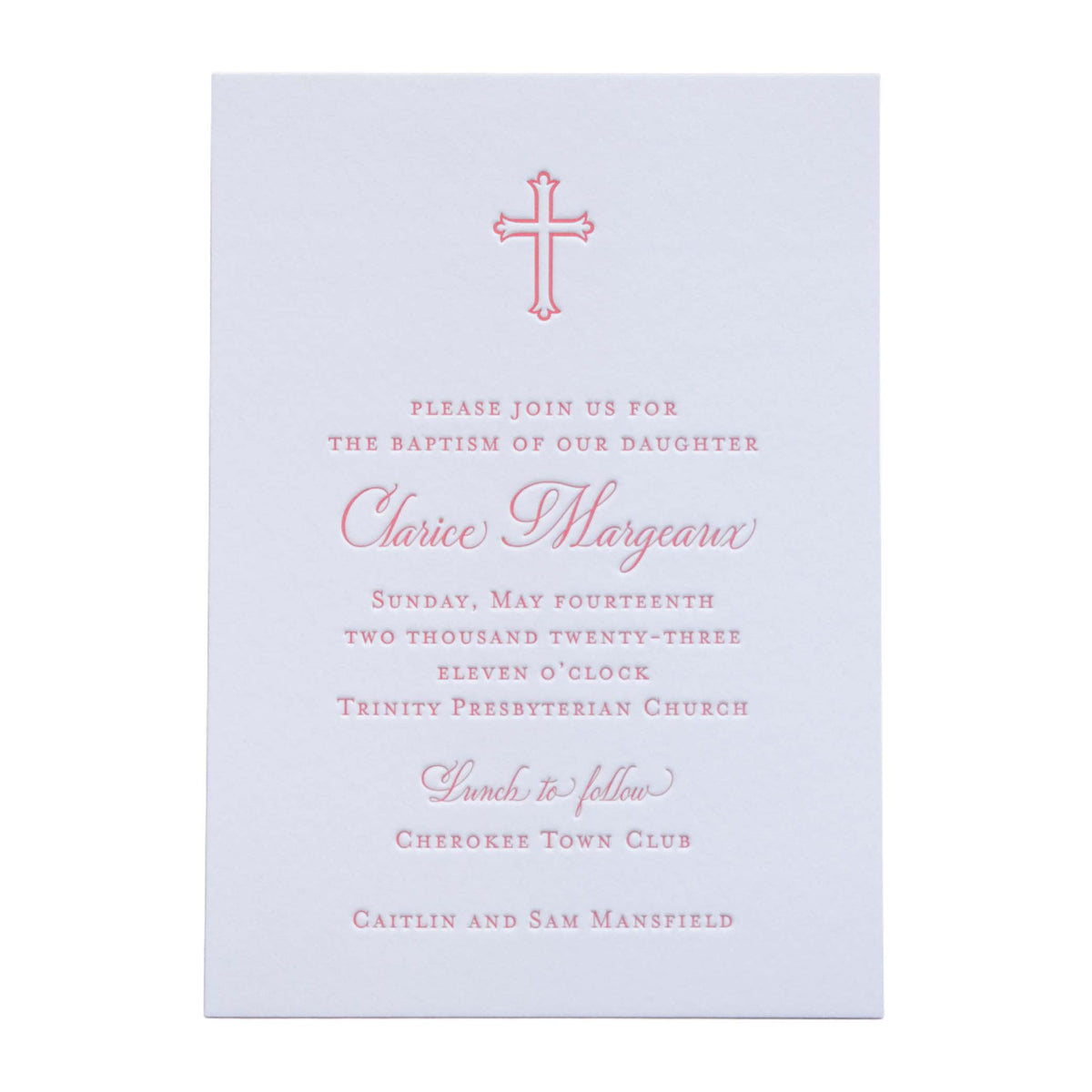 Clarice Baptism Invitation