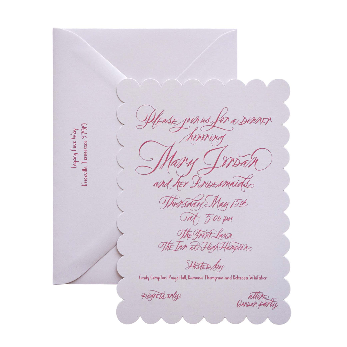 Mary Jordan Dinner Invitation (Full Calligraphy)