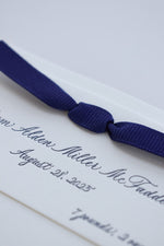 Bishop Birth Announcement (Custom Calligraphy, Ribbon)