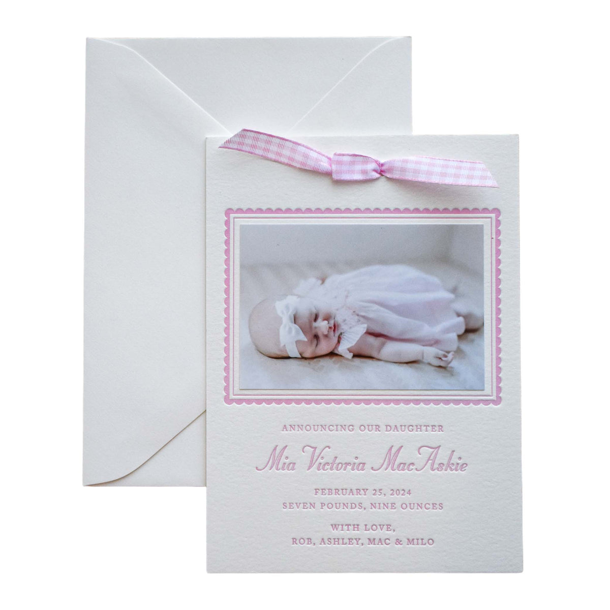 Mia Birth Announcement (Ribbon)