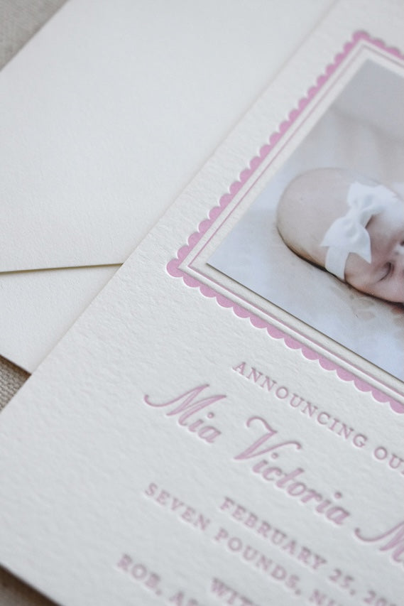 Mia Birth Announcement (Ribbon)