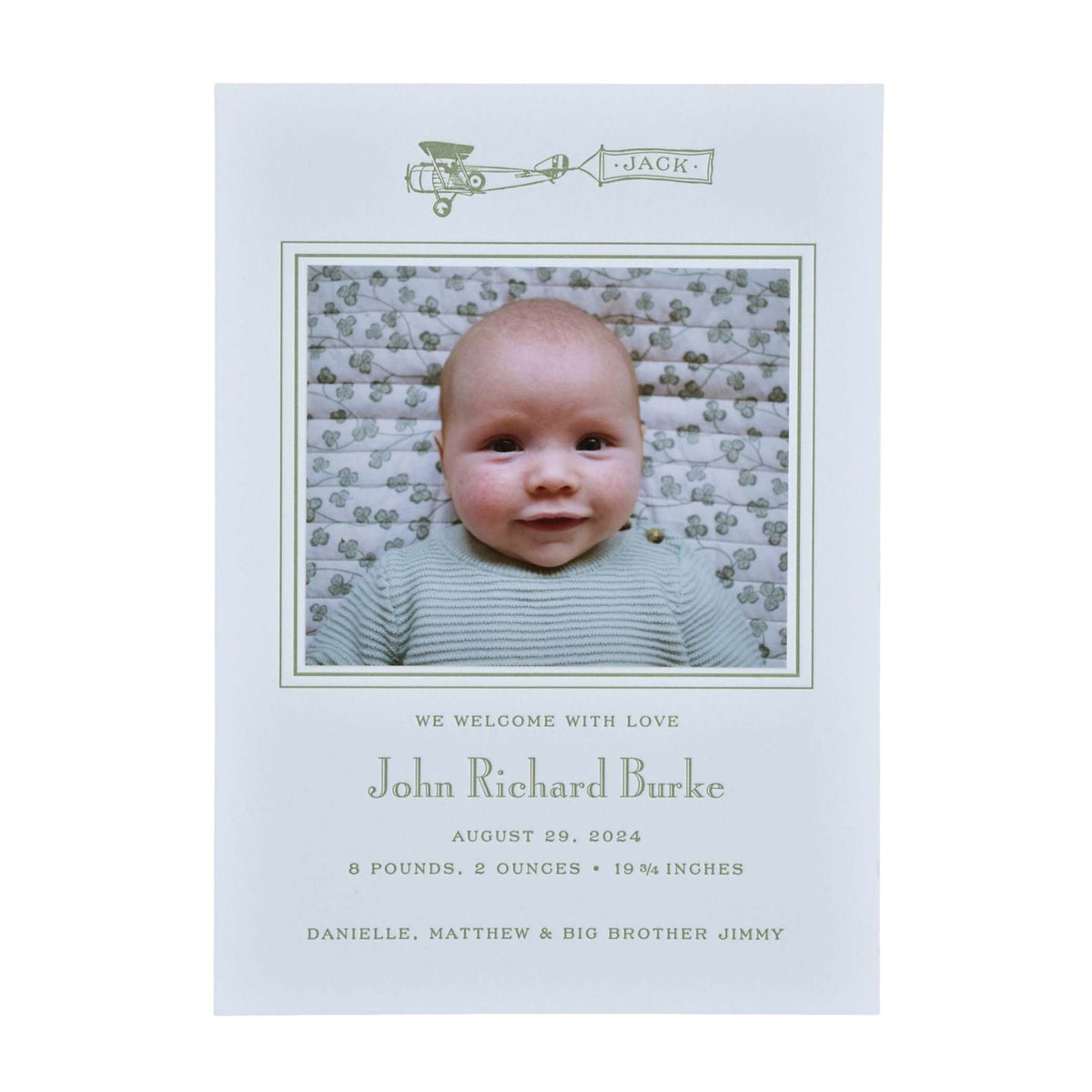 Airplane Birth Announcement