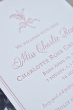 Rose Birth Announcement
