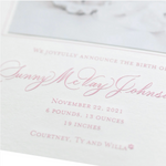Mary Claire Birth Announcement (Custom Calligraphy Name and Monogram)