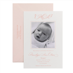 Mary Claire Birth Announcement (Custom Calligraphy Name and Monogram)