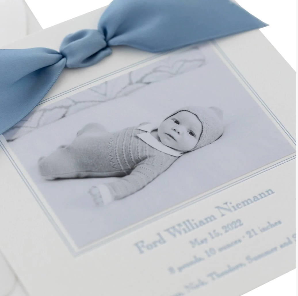 Teddy Birth Announcement (Ribbon)