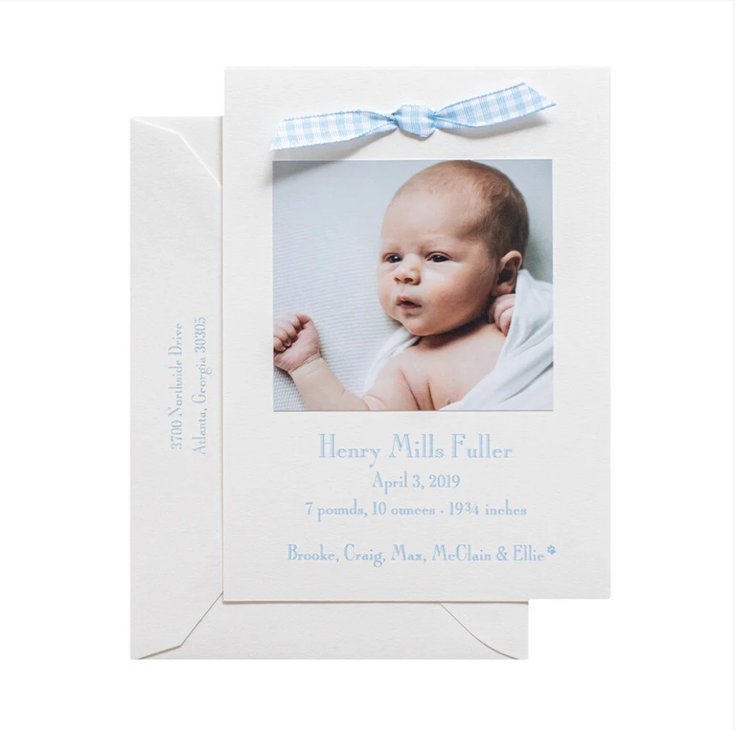 Beau Birth Announcement (Ribbon)