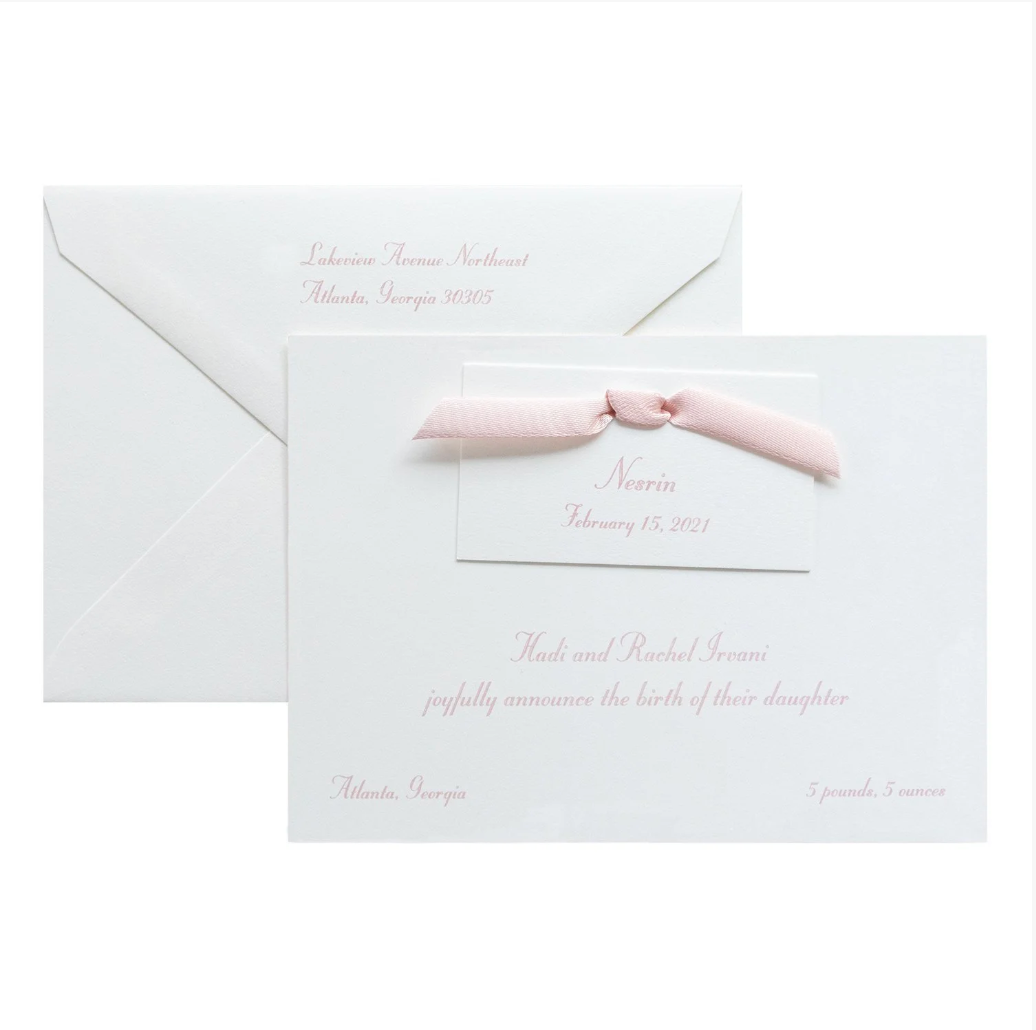 Elizabeth Birth Announcement (Ribbon)