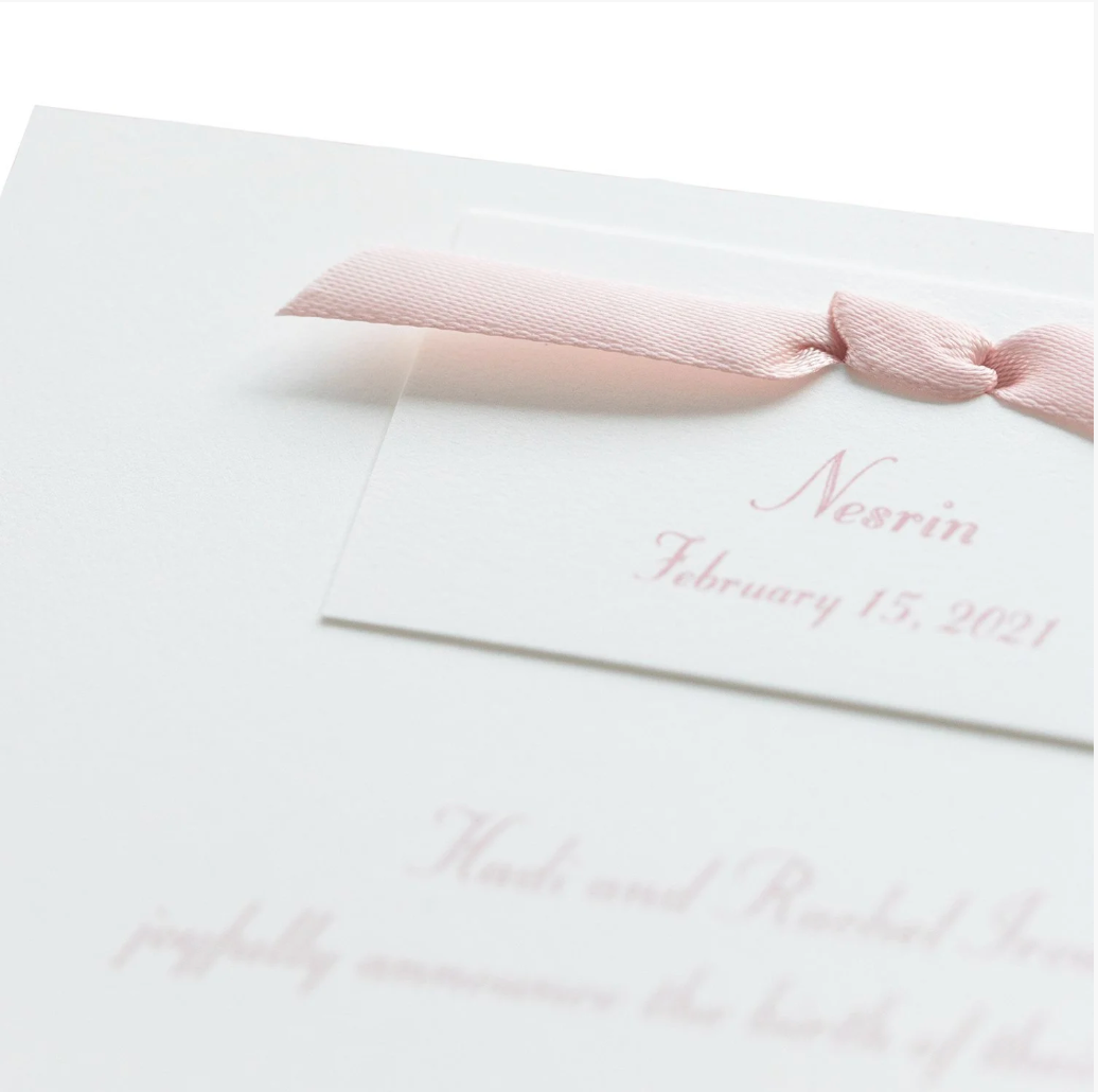 Elizabeth Birth Announcement (Ribbon)