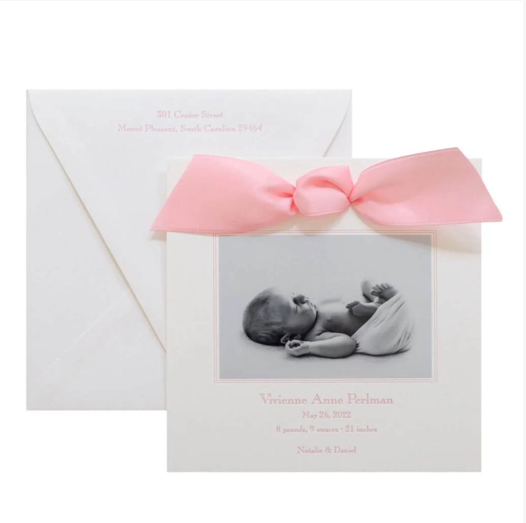 Teddy Birth Announcement (Ribbon)