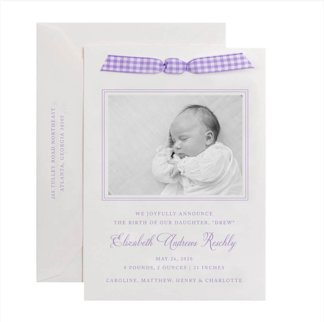 Ellie Birth Announcement (Ribbon)