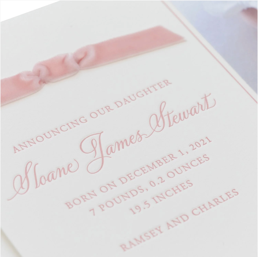 Sloane Birth Announcement (Ribbon)