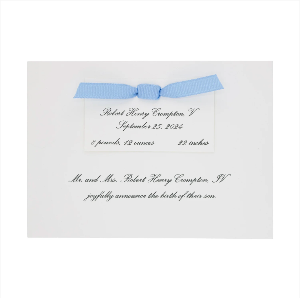 Robert Birth Announcement (Ribbon)