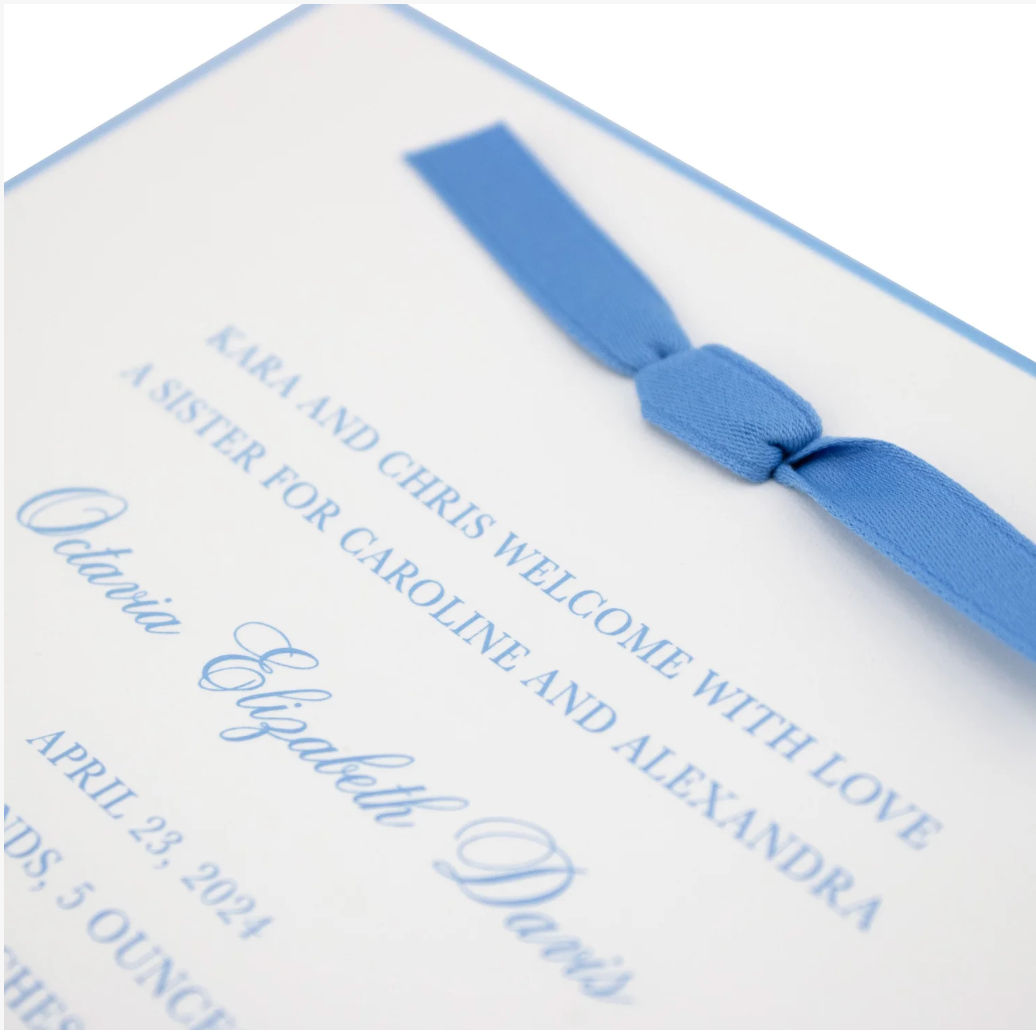 Octavia Birth Announcement (Ribbon)