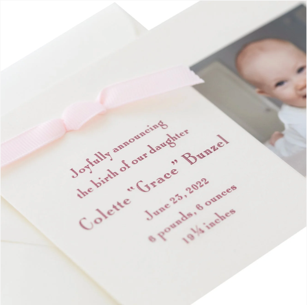 Colette Birth Announcement (Ribbon)