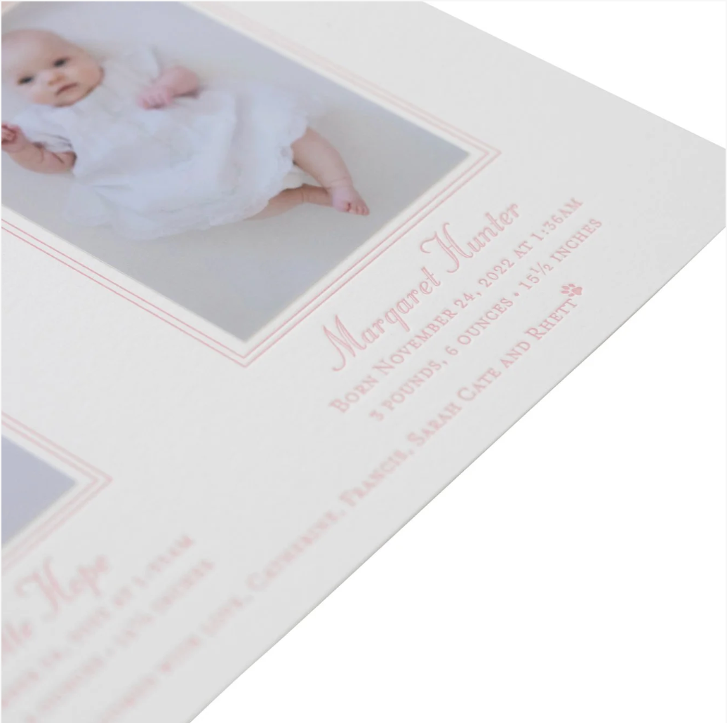 Twin Birth Announcement (Ribbon + Photos)