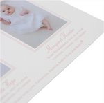 Twin Birth Announcement (Ribbon + Photos)