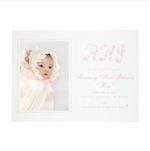 Floral Monogram Birth Announcement