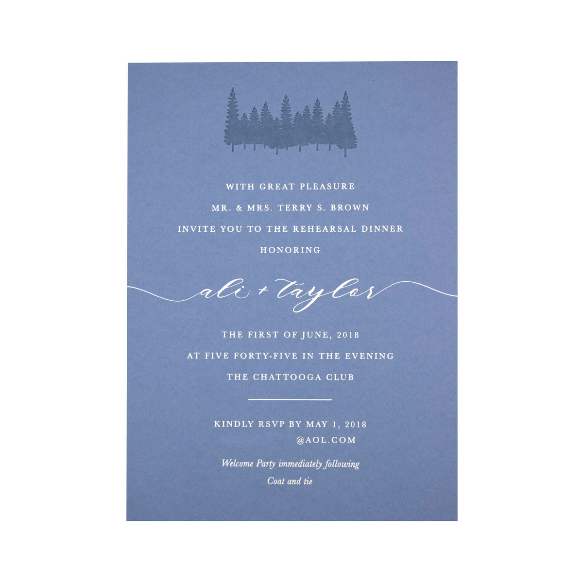 Taylor Forest Dinner Invitation