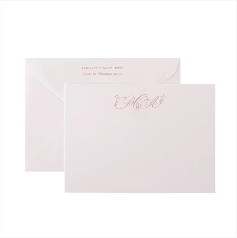 Custom Calligraphy Baby Monogram Stationery (3 Letter)