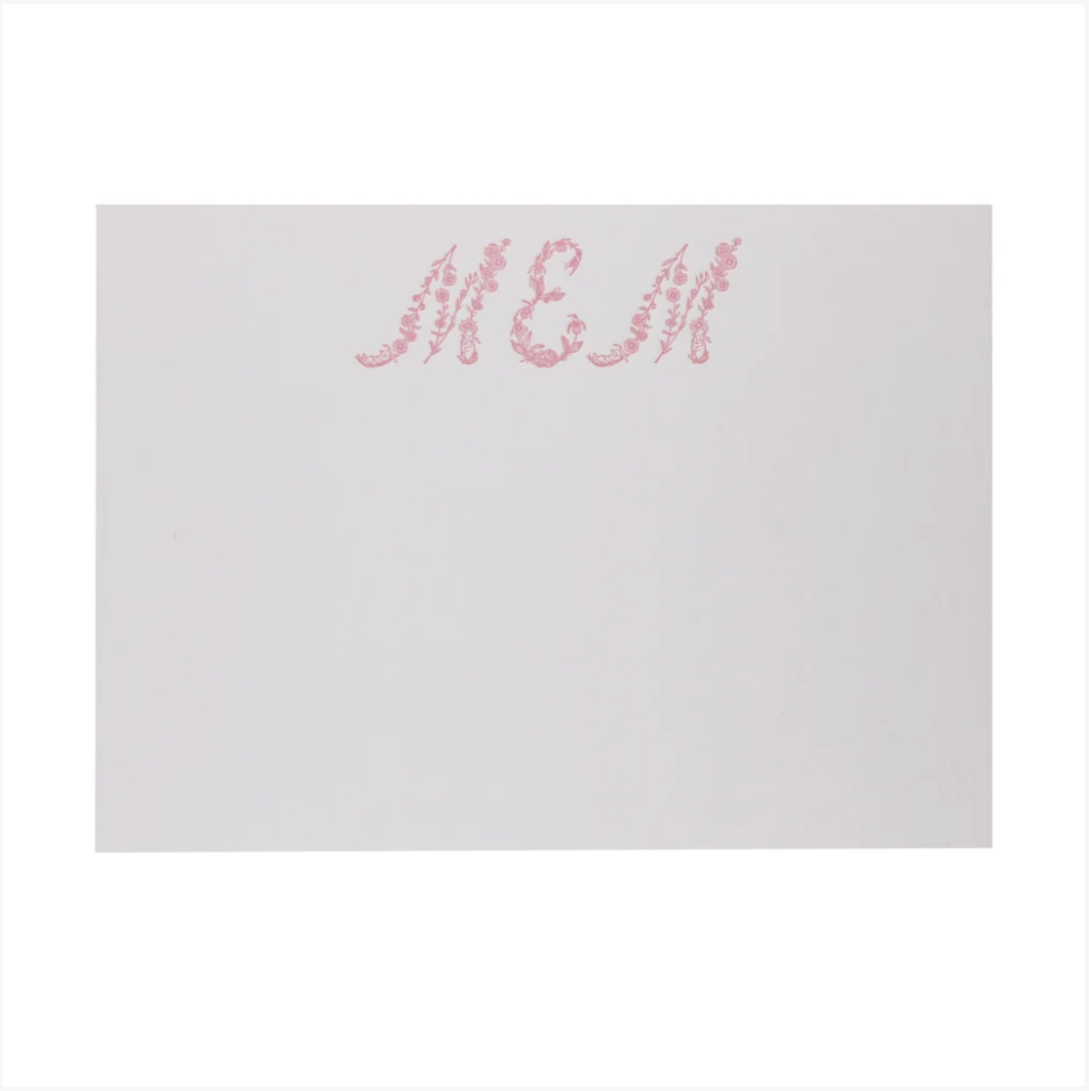 Floral Monogram Baby Stationery