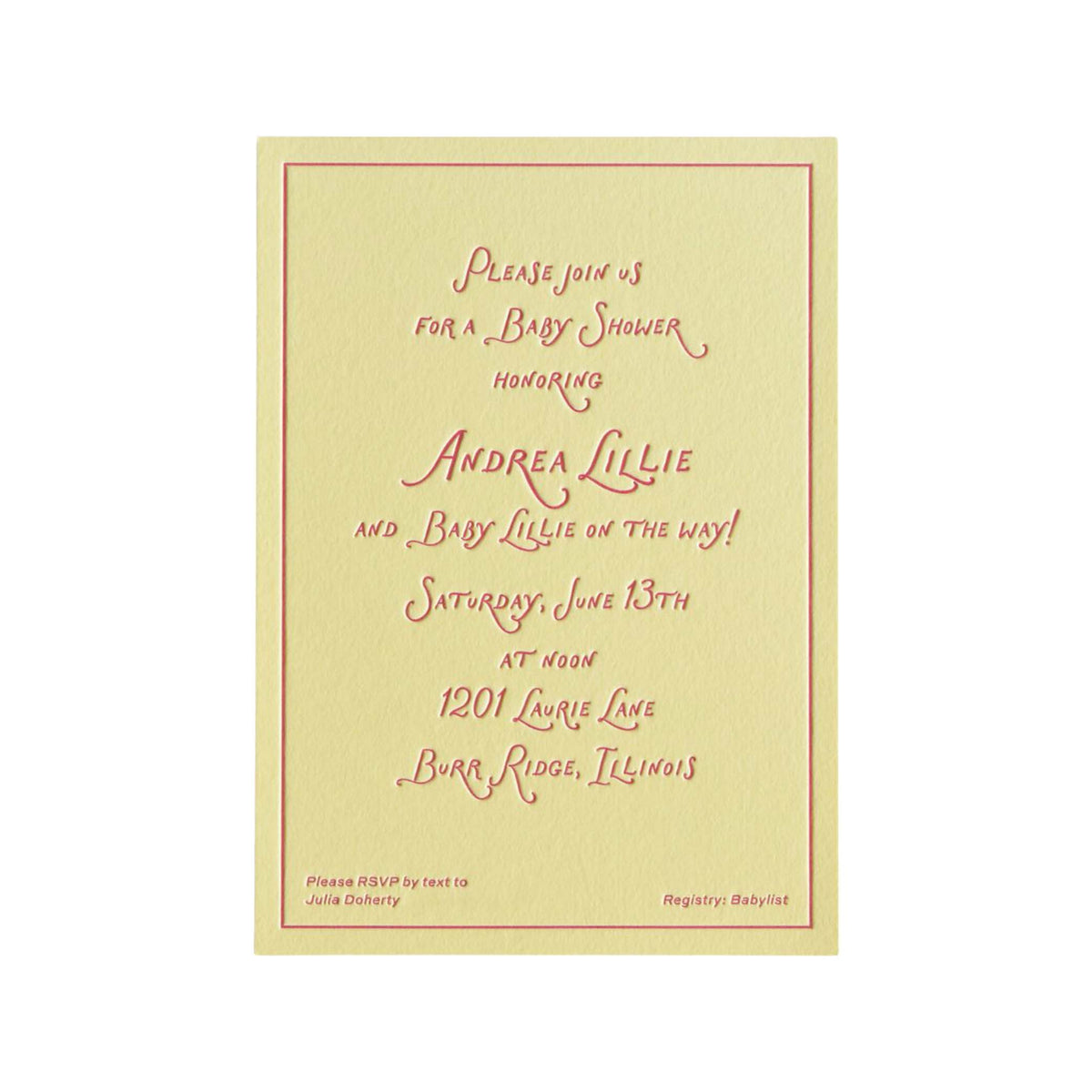 Lillie Shower Invitation