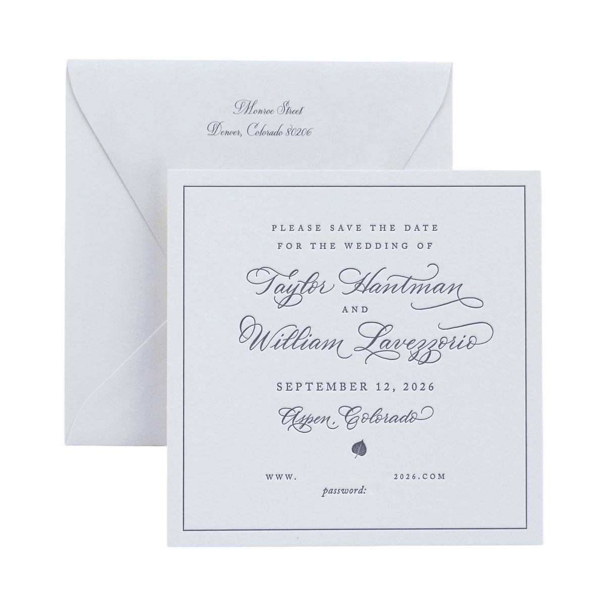 Alexandria Spot Calligraphy Save the Date