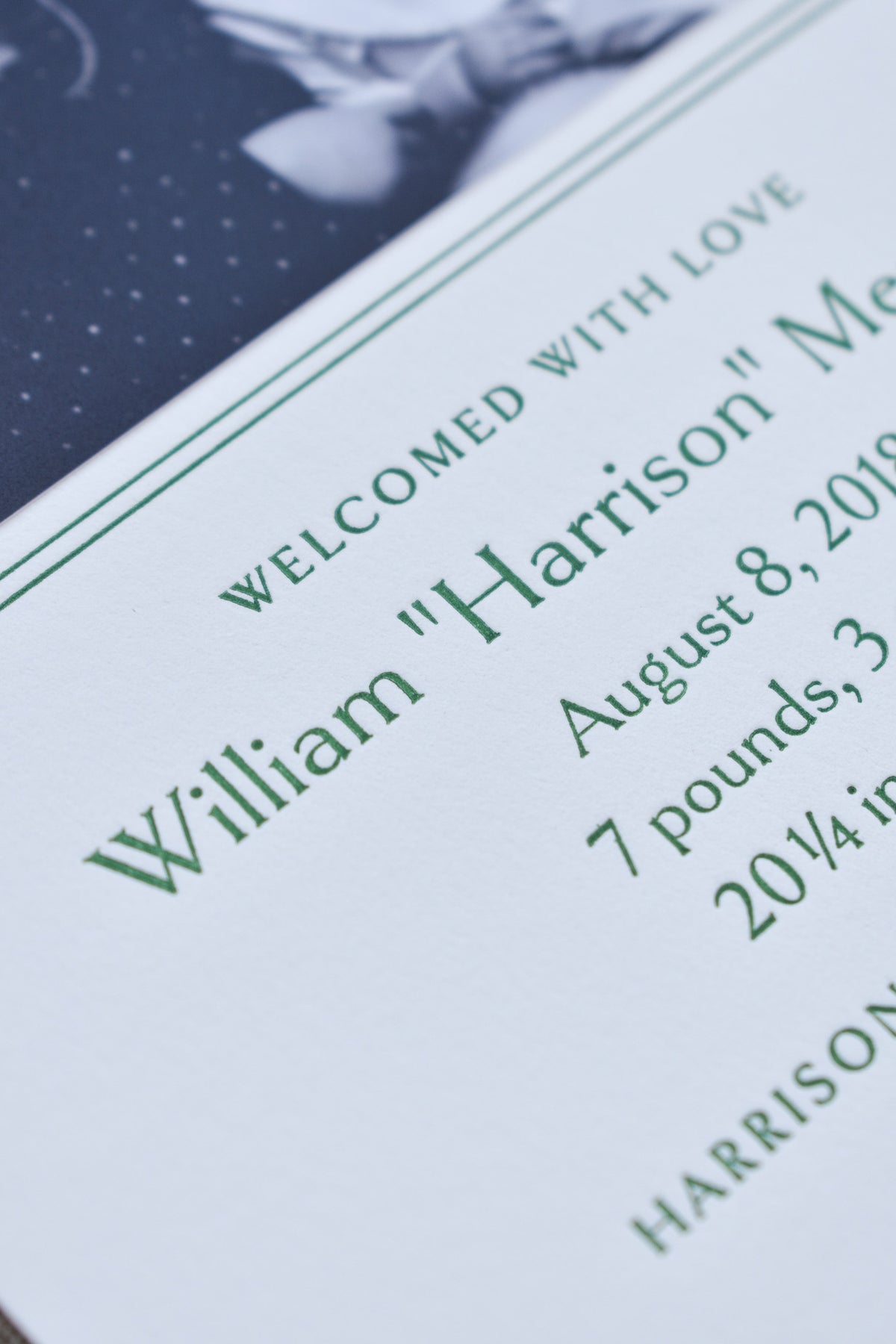 William Birth Announcement