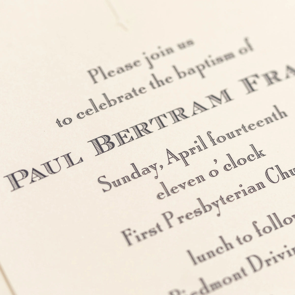 Block Baptism Invitation