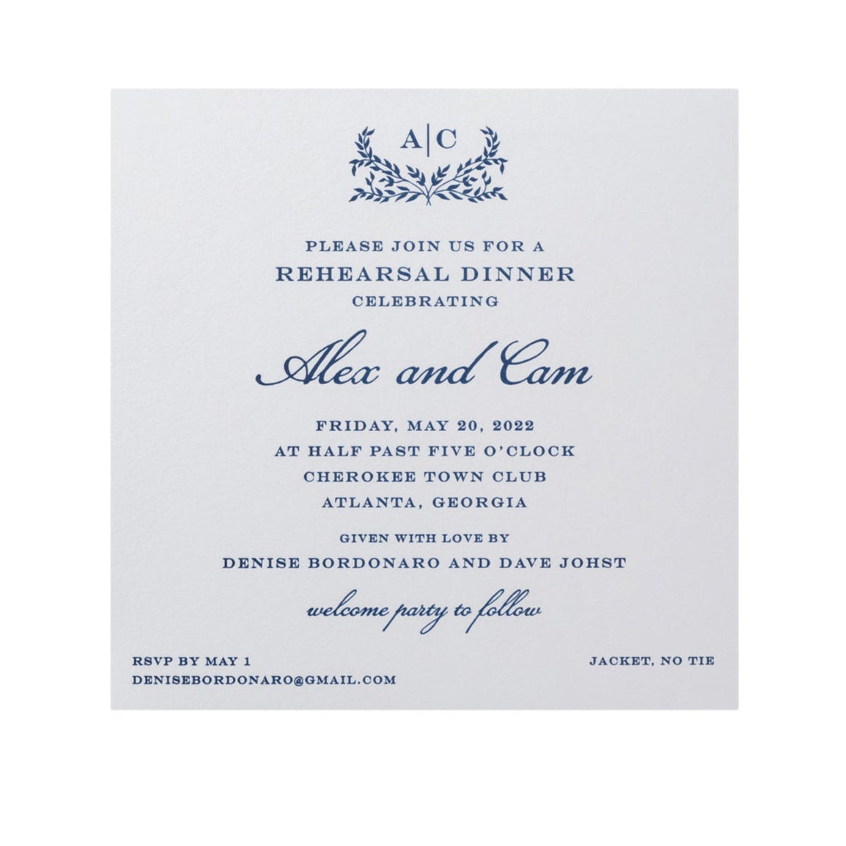Cam Dinner Invitation