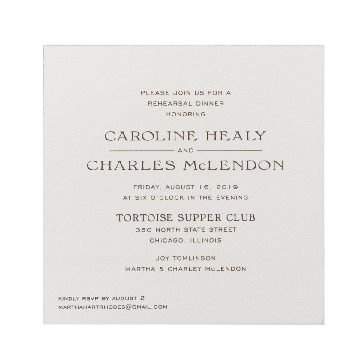 Charles Dinner Invitation