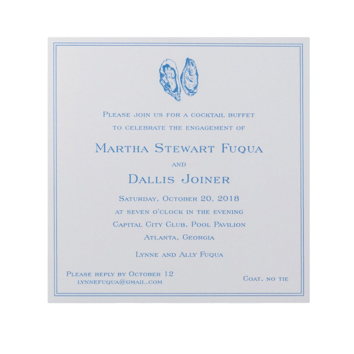 Wells Dinner Invitation