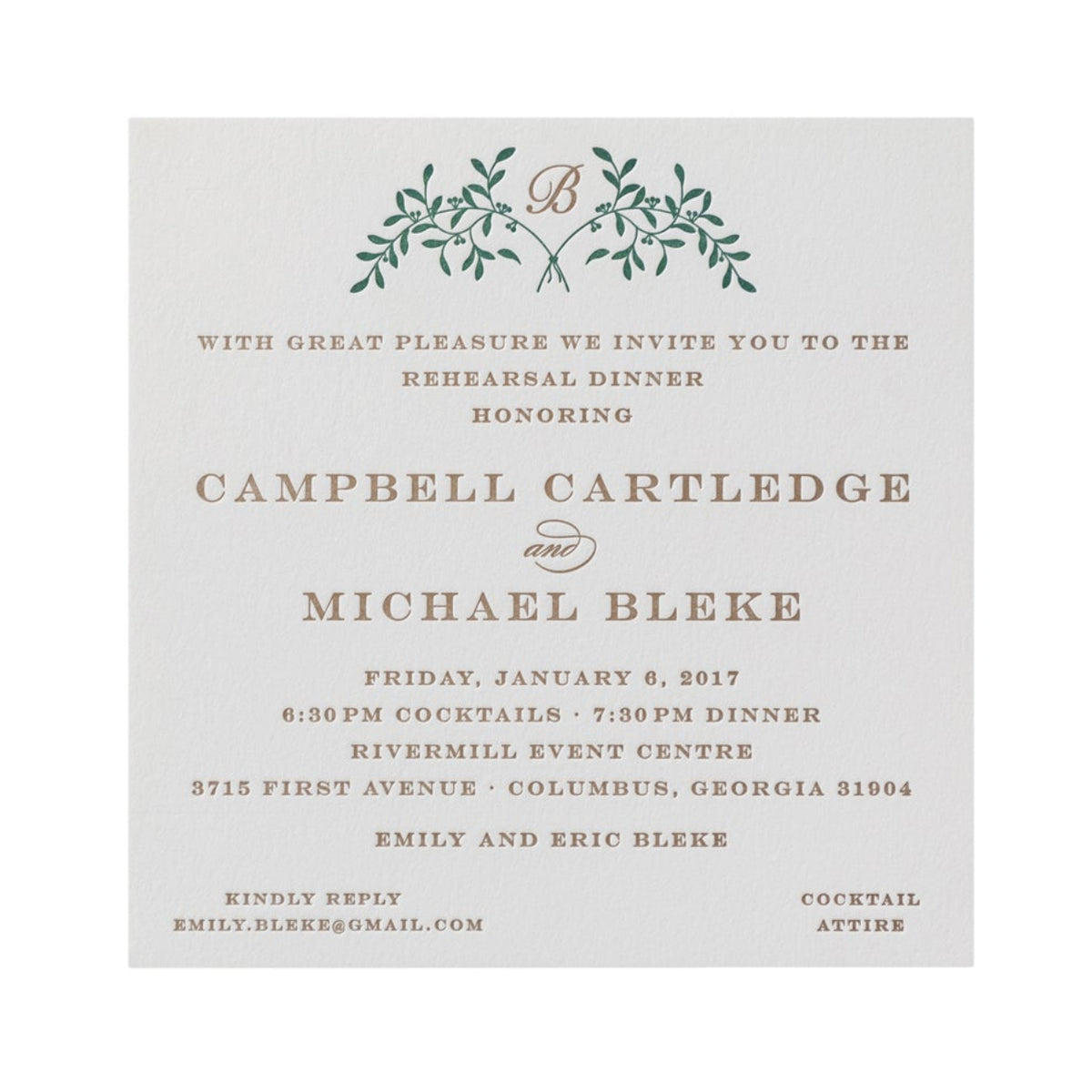 Michael Dinner Invitation