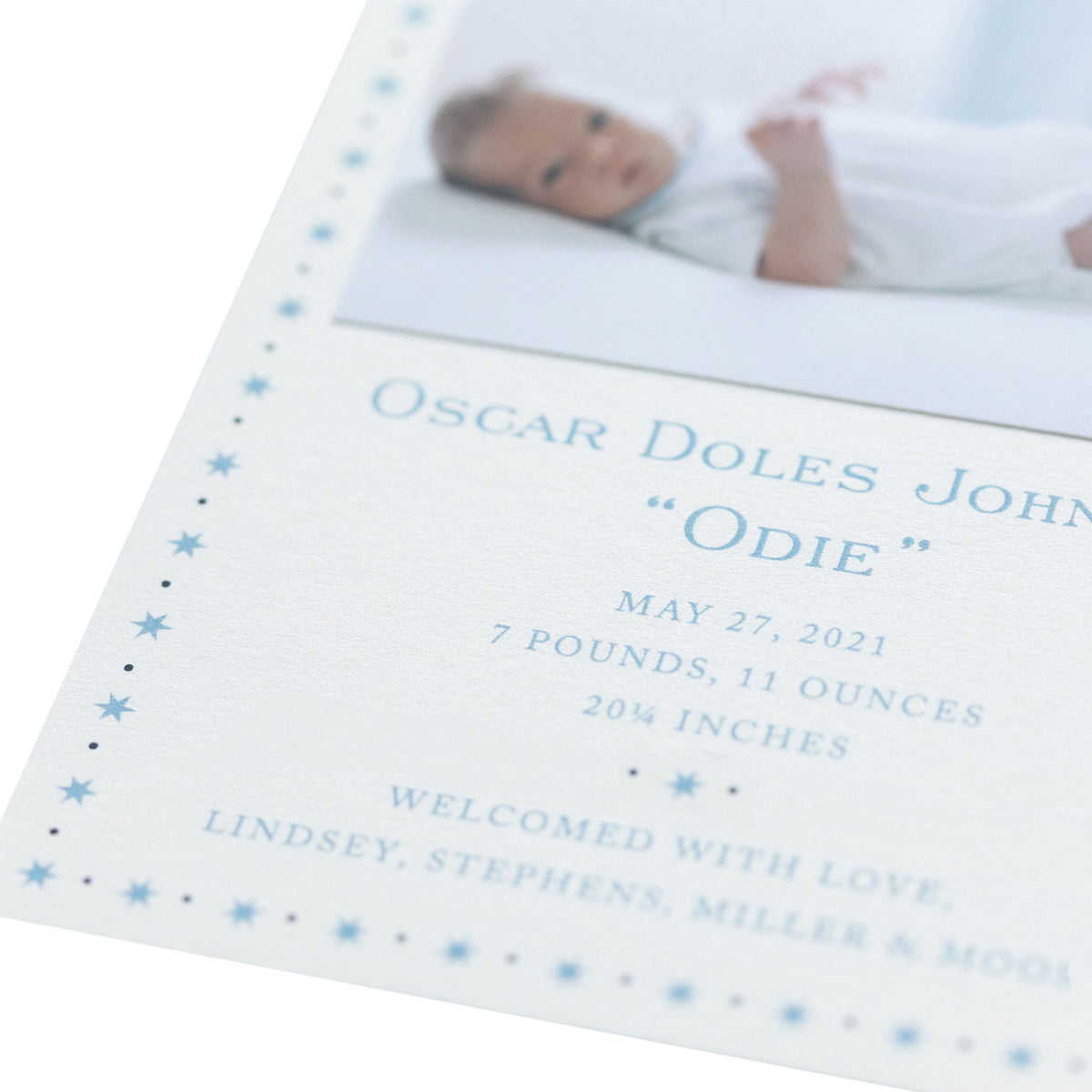 Oscar Birth Announcement