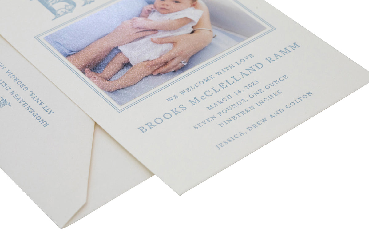 Alphabet Monogram Birth Announcement