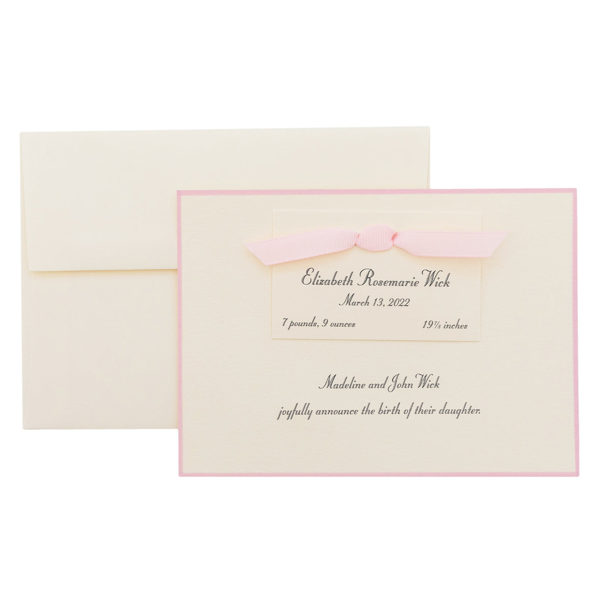 Elizabeth Birth Announcement (Ribbon)