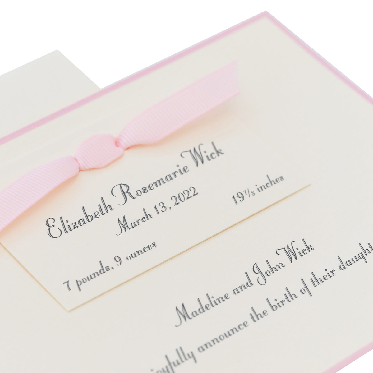 Elizabeth Birth Announcement (Ribbon)